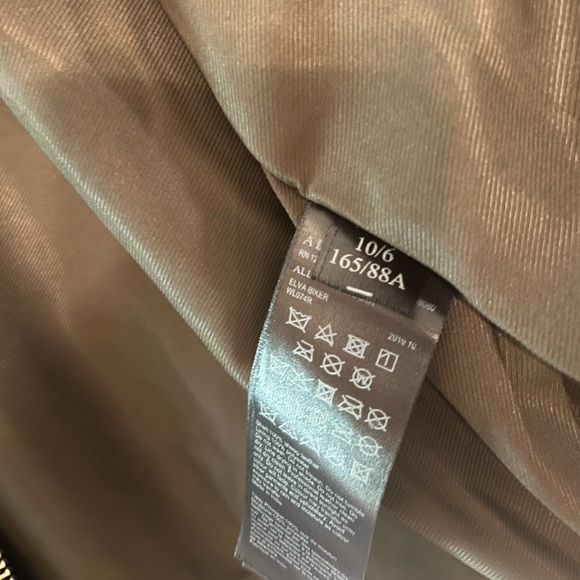 AllSaints Elva Leather Biker Jacket Size 6 Black - Picture 6 of 6